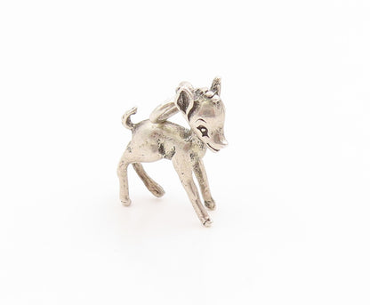 925 Sterling Silver Vintage Pendant Miniature Young Fawn Deer Charm  PT26157