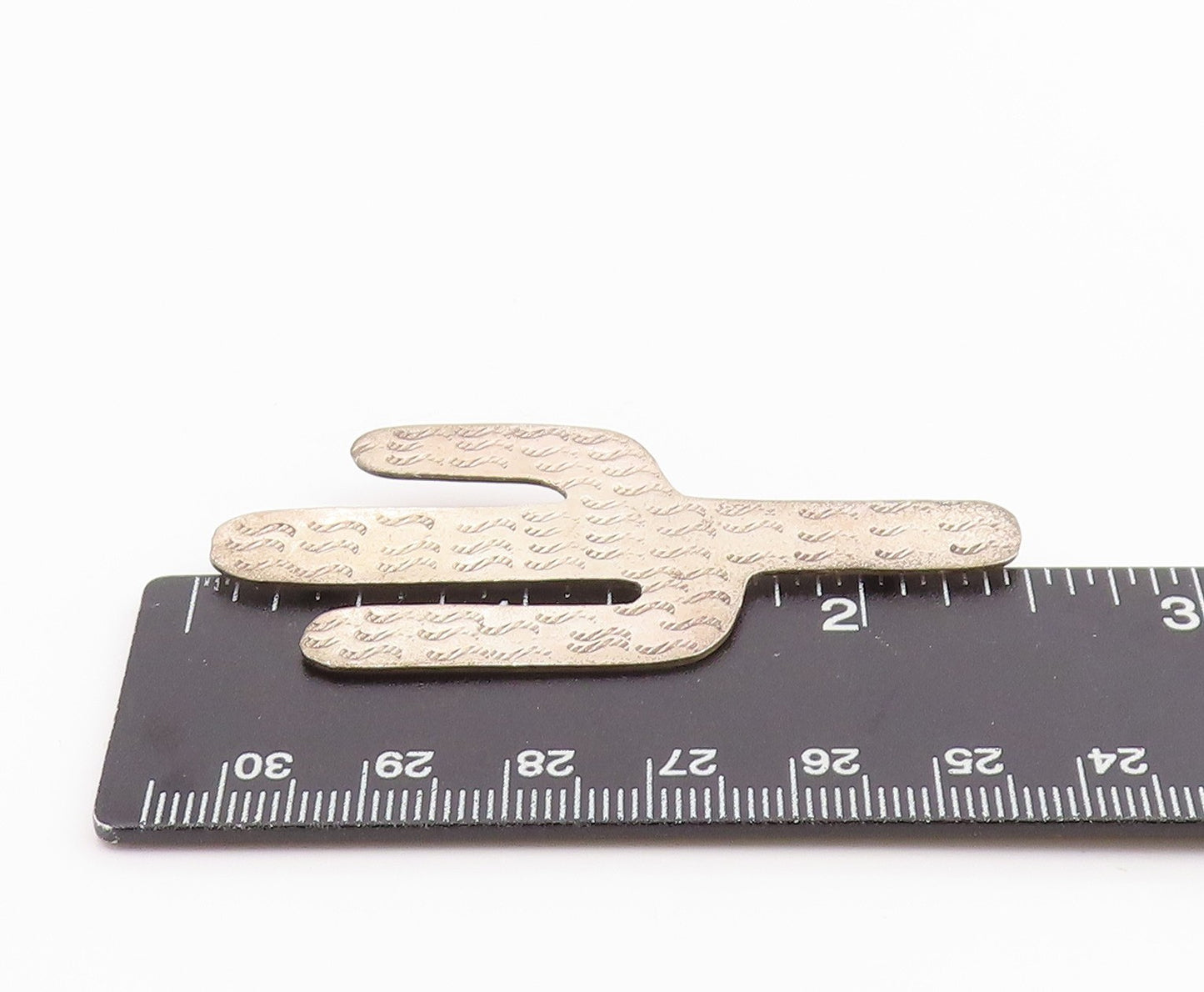 925 Sterling Silver Vintage Brooch Pin NAVAJO Etched Cactus Cutout  BP12473
