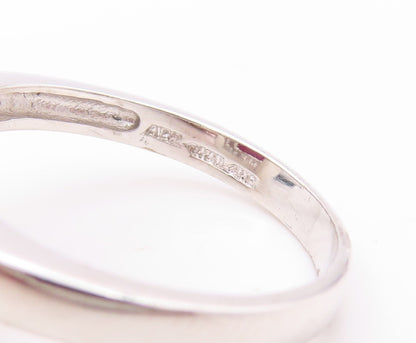 925 Sterling Silver Vintage Ring Rectangle Gemstone Halo CZ Frame Sz 9.5 RG30926
