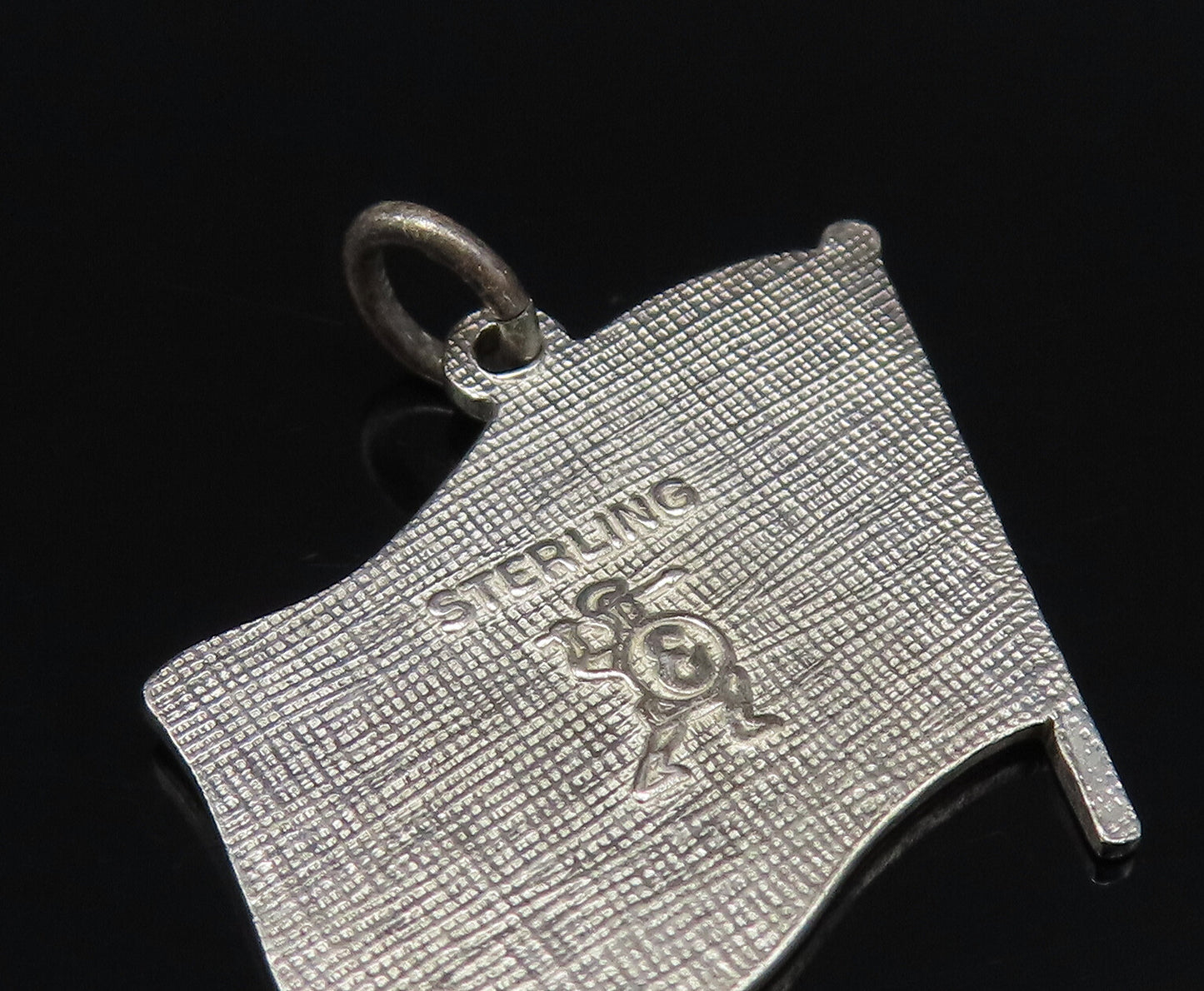 925 Silver  Vintage Kentucky State Seal Blue Enamel Flag Pendant  PT21836