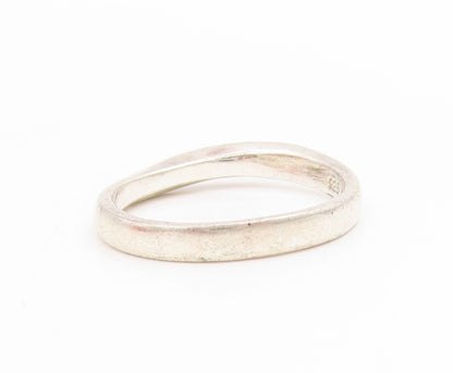 925 Sterling Silver Vintage Ring Minimalist Curvy Wave Dome Band  Sz 9  RG34703