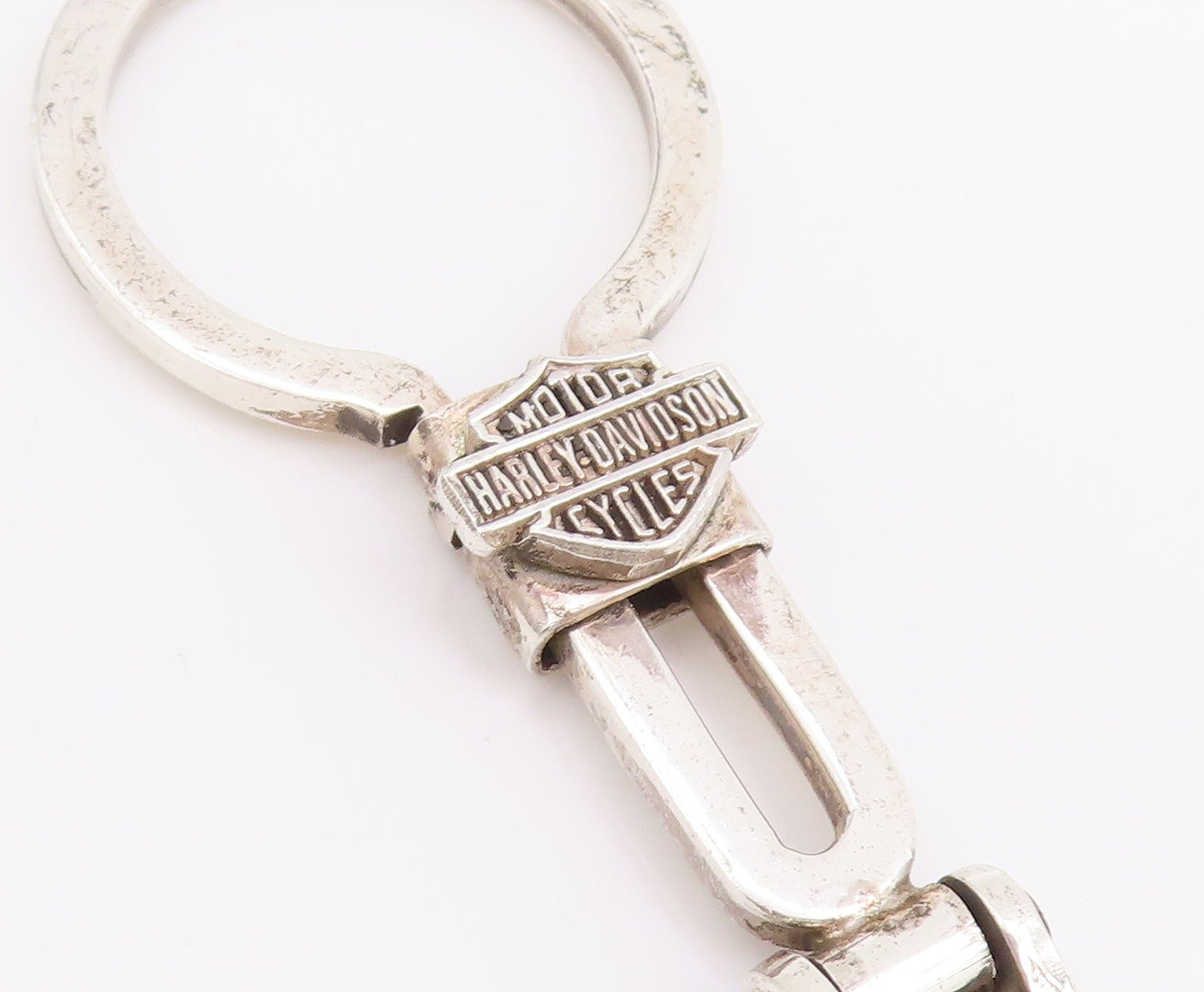 925 Sterling Silver Vintage Keychain Harley Davidson Motor Cycles Shield  TR4163