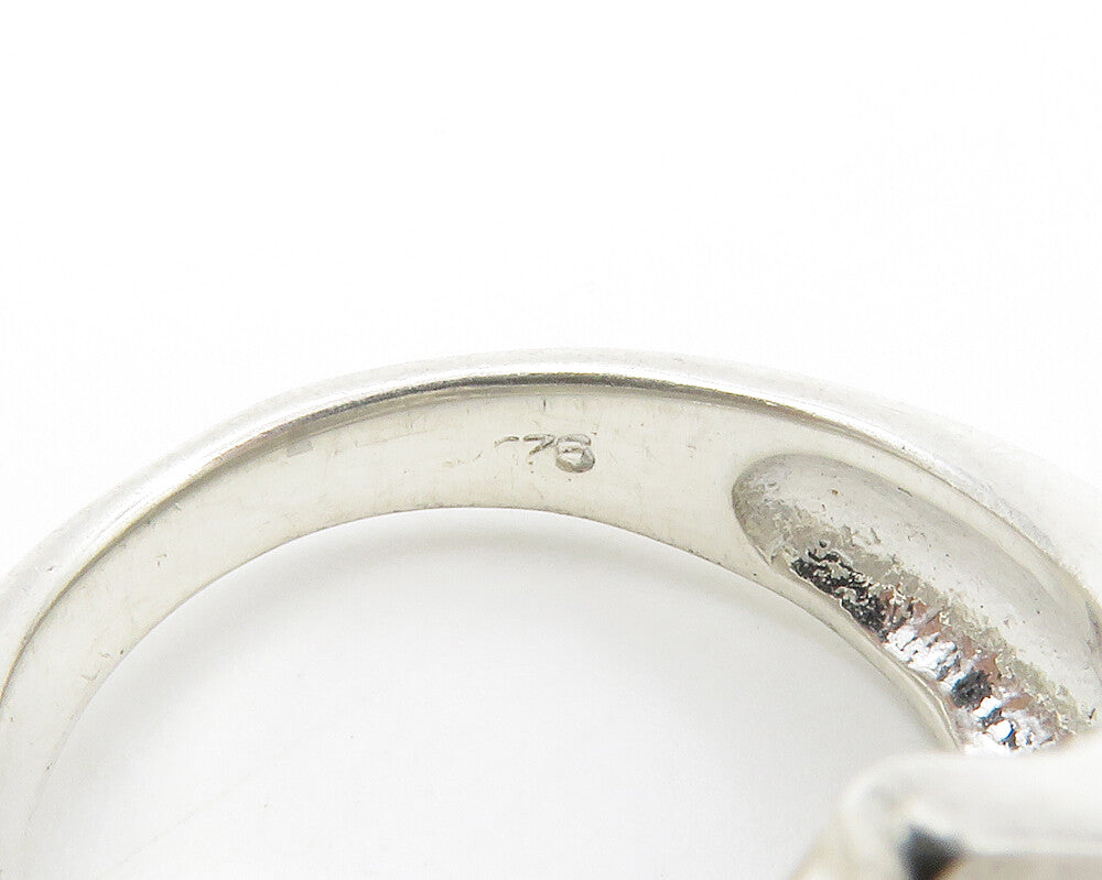 925 Sterling Silver  Vintage Shiny Love Heart Cocktail Ring Sz 10  RG14046