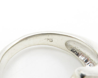 925 Sterling Silver  Vintage Shiny Love Heart Cocktail Ring Sz 10  RG14046