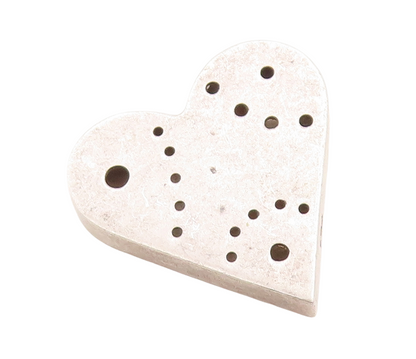 925 Sterling Silver Vintage Pendant Large Solid Heart With Holes  PT23756