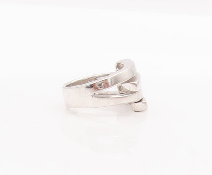 925 Sterling Silver Vintage Ring Solid Cutout Shank Bypass  Sz 7  RG28501