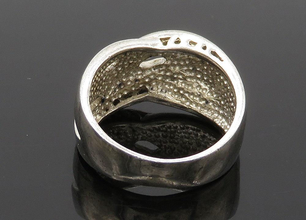 925 Sterling Silver Vintage Shiny Smooth Highway Band Ring  Sz 7.5  RG20615