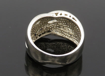 925 Sterling Silver Vintage Shiny Smooth Highway Band Ring  Sz 7.5  RG20615