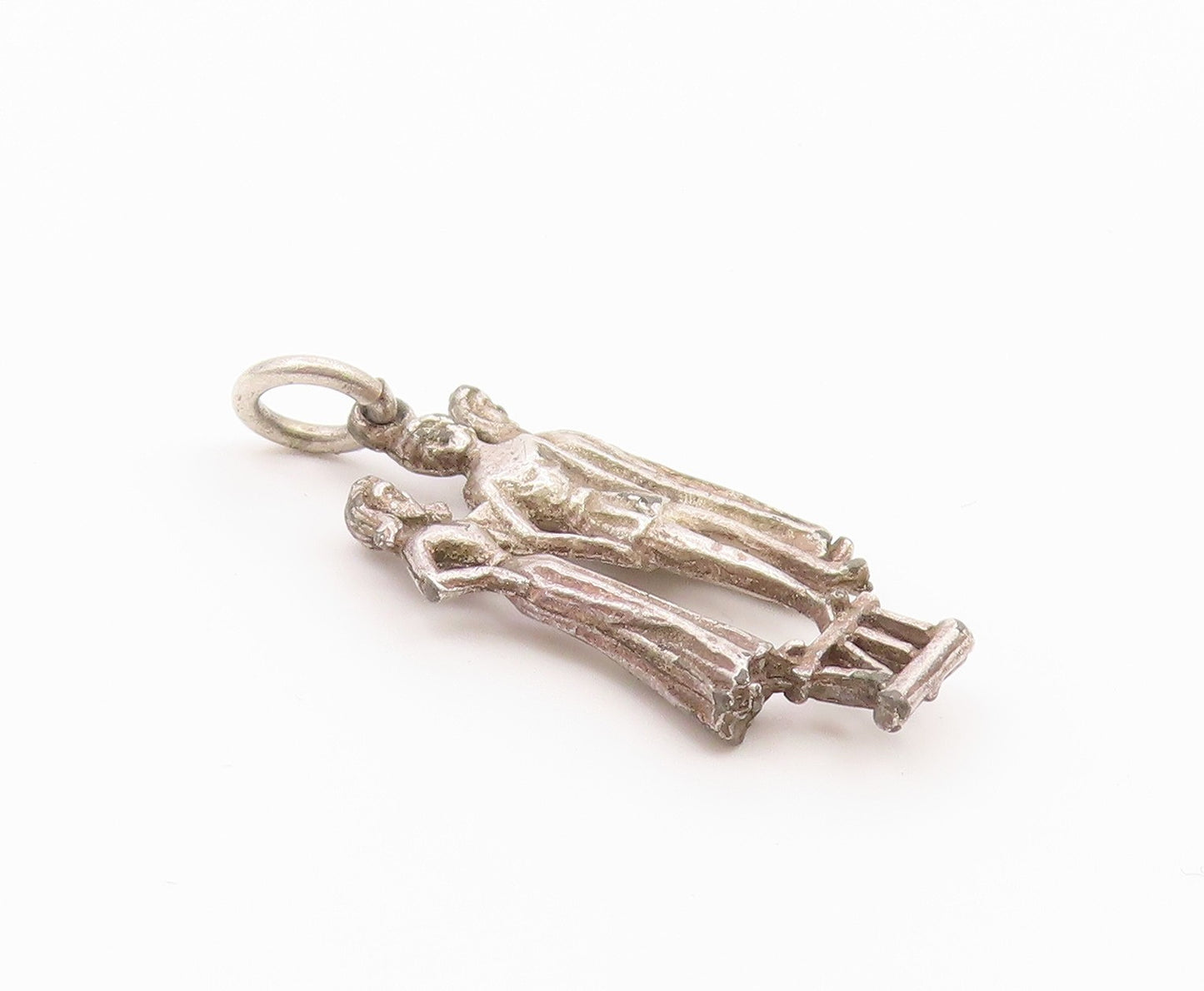 925 Sterling Silver  Vintage Seventh Commandment Religious Pendant  PT16731