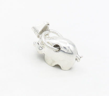 MEXICO 925 Sterling Silver  Vintage Shiny Polished Pig Motif Pendant  PT13429