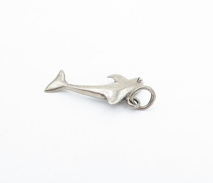 925 Sterling Silver  Vintage Dark Tone Leaping Dolphin Motif Pendant  PT3065