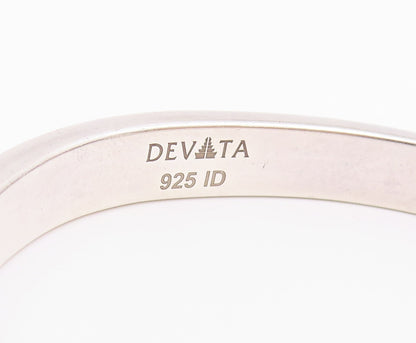 925 Sterling Silver Vintage Bracelet DEVATA Minimalist Hammered Cuff  BT12146