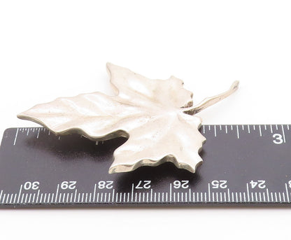 MMA 925 Sterling Silver  Vintage Modernist Single Leaf Brooch Pin  BP9451