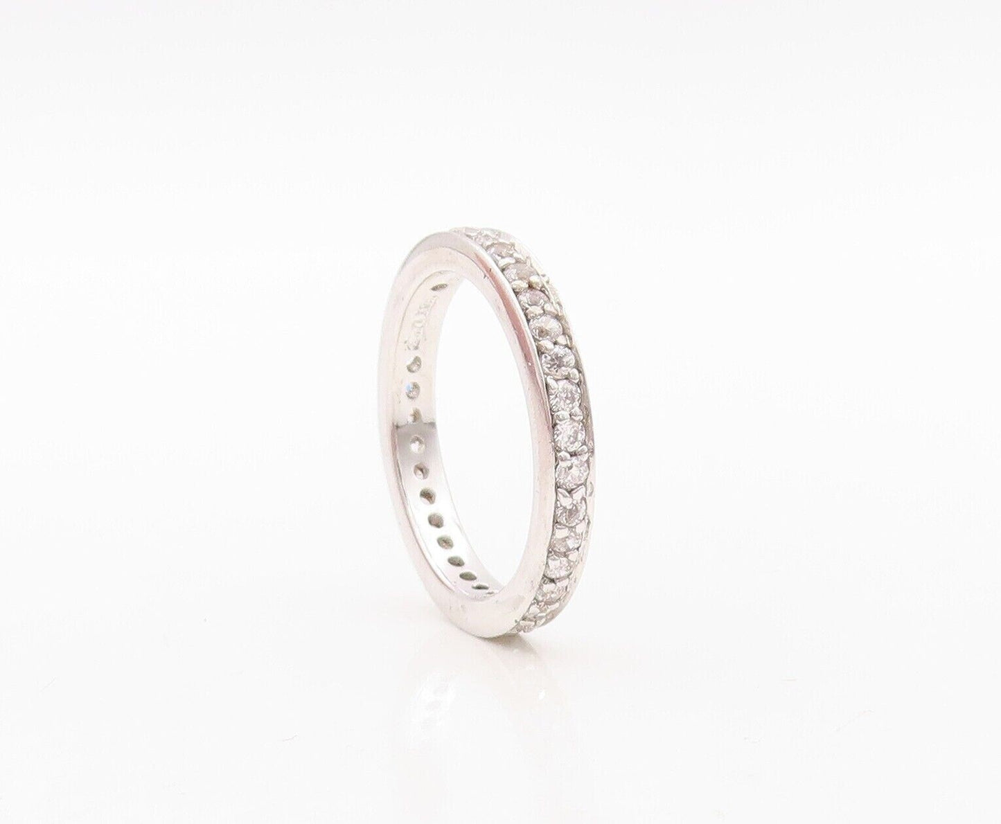 925 Sterling Silver Vintage Ring Minimalist Topaz Inlay Band  Sz 7  RG30256