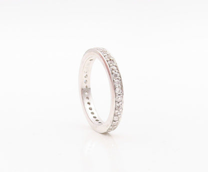 925 Sterling Silver Vintage Ring Minimalist Topaz Inlay Band  Sz 7  RG30256