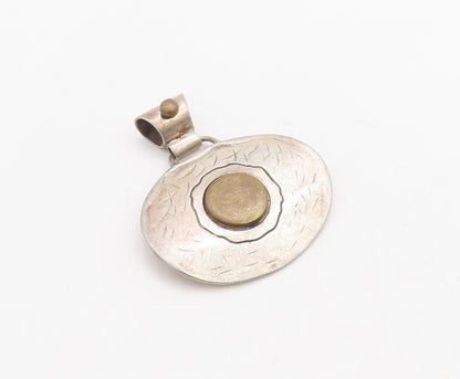 925 Sterling Silver Vintage Pendant Dark Tone Antique Design Carved   PT23731