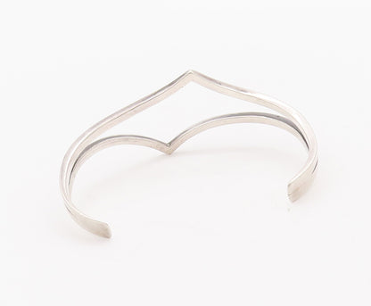 925 Sterling Silver Vintage Bracelet Minimalist Cutout Modernist Cuff  BT10324