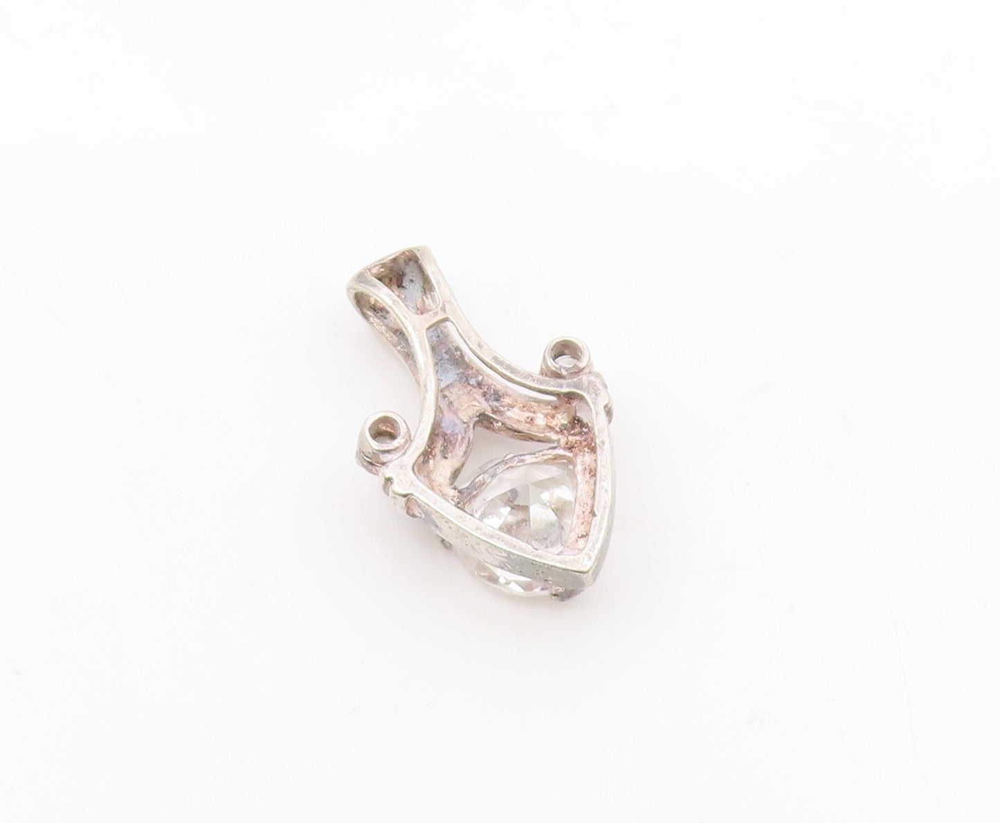 925 Sterling Silver  Vintage Sparkling Cubic Zirconia Pendant  PT19957