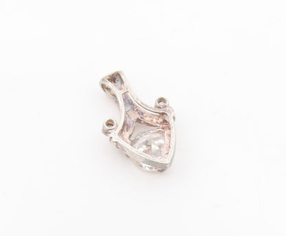 925 Sterling Silver  Vintage Sparkling Cubic Zirconia Pendant  PT19957