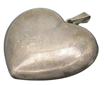 HAAKON SCHANKE NIELSEN NORWAY 925 Silver Vintage Puffy Heart Pendant PT16639