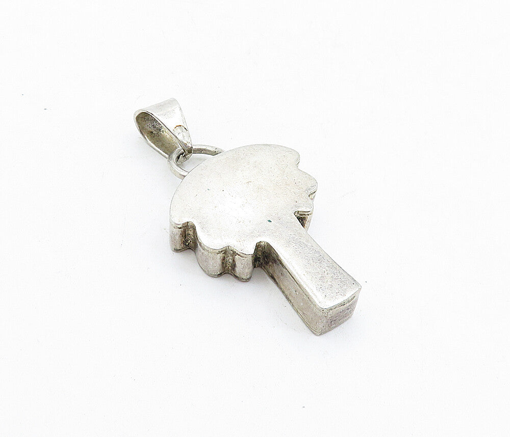 MEXICO 925 Sterling Silver  Vintage Smooth Hollow Palm Tree Pendant  PT3386