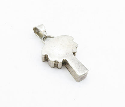 MEXICO 925 Sterling Silver  Vintage Smooth Hollow Palm Tree Pendant  PT3386