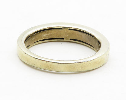 925 Sterling Silver  Vintage Genuine Diamonds Large Band Ring Sz 10.5  RG13825