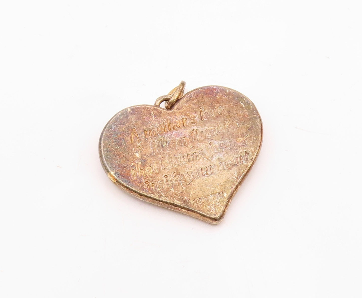 LENOX 925 Silver  Vintage Topaz & Enamel Floral Love Heart Pendant  PT15723