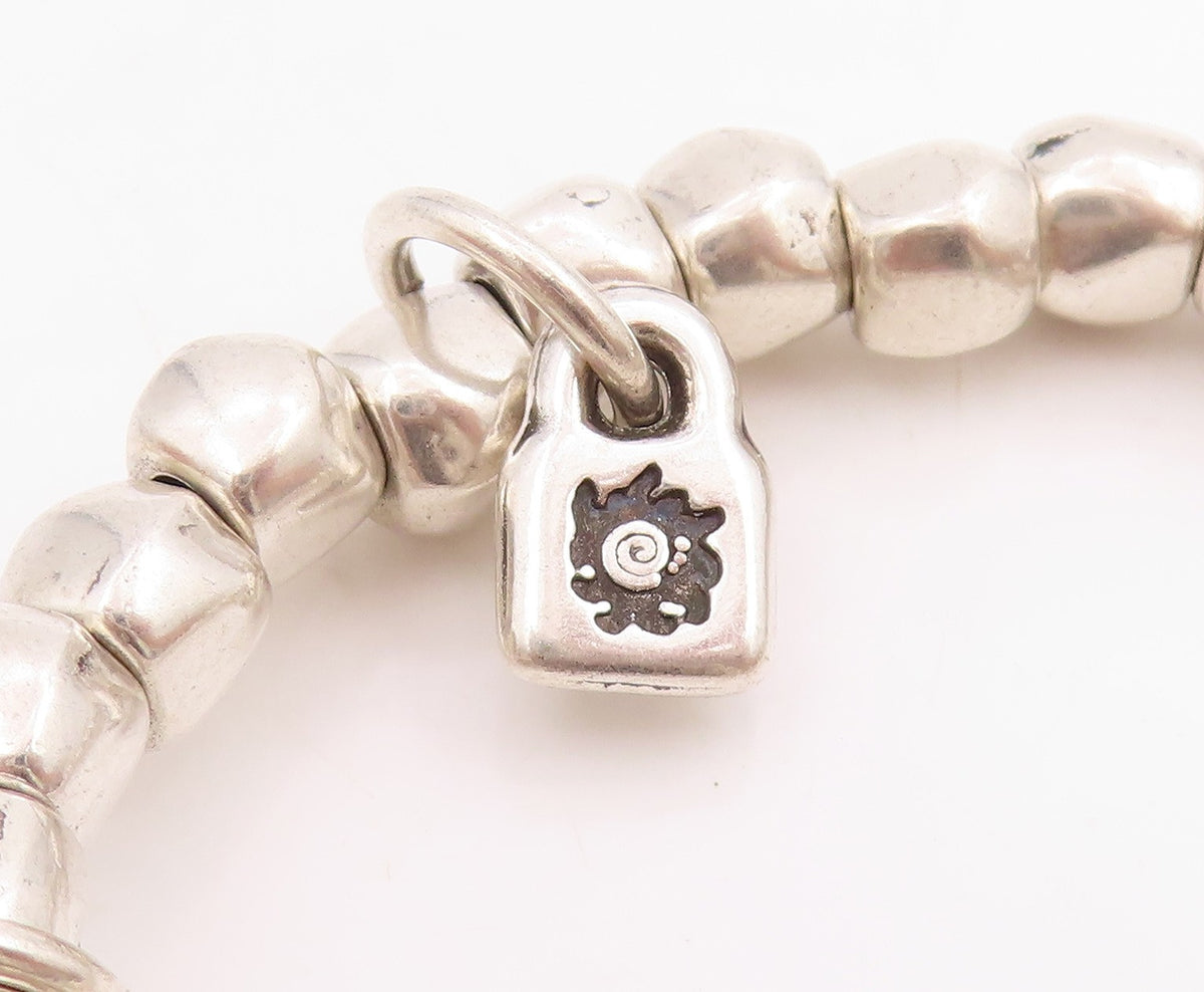 925 Sterling Silver Vintage Bracelet UNO DE 50 Suerte Lucky Bead Design  BT11490