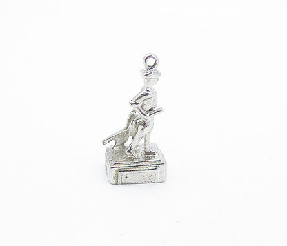 925 Sterling Silver  Vintage Shiny Petite Sculpted Statue Pendant  PT4786