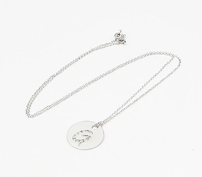 925 Sterling Silver  .10ctw Genuine Diamonds G Initial Pendant & Chain  PT2455