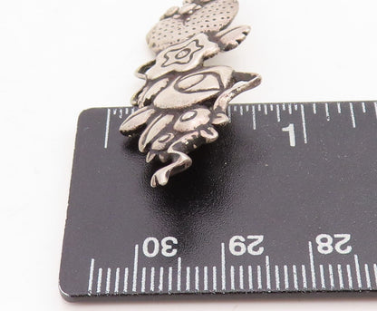 925 Sterling Silver Vintage Brooch Designer Brutalist Collage Cutout  BP11487