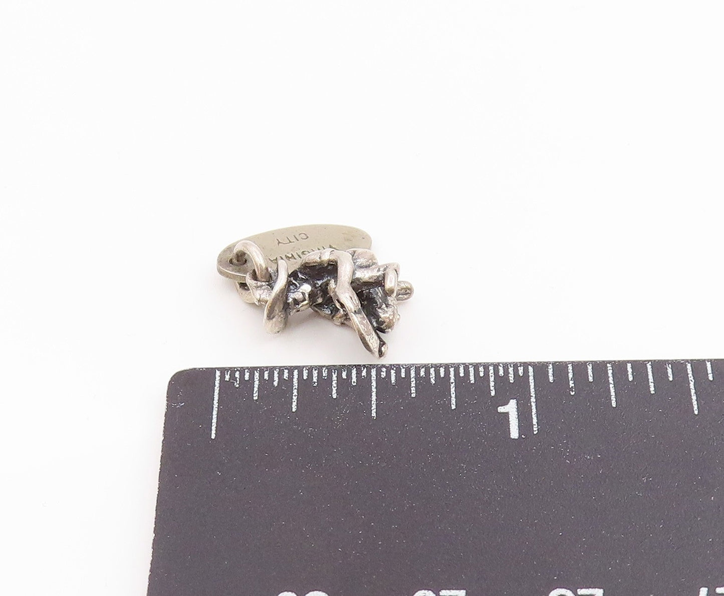 925 Sterling Silver  Vintage Petite Virginia City Kneeling Man Pendant PT15913