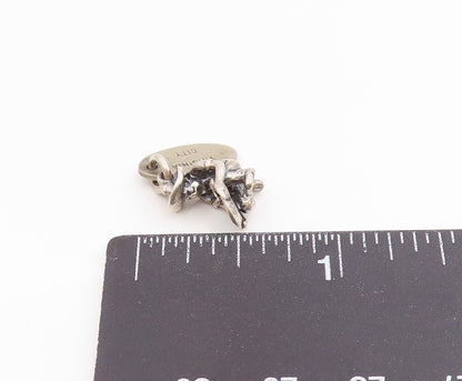 925 Sterling Silver  Vintage Petite Virginia City Kneeling Man Pendant PT15913