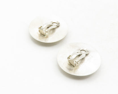 925 Silver & 20K GOLD  Vintage Modernist Two Tone Non Pierce Earrings  EG6538