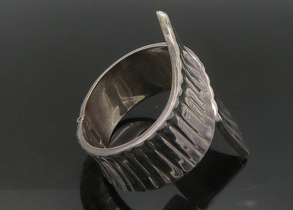 MEXICO 925 Sterling Silver  Vintage Dark Tone Bypass Cuff Bracelet  BT9041