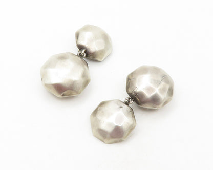 BARRA 925 Sterling Silver Vintage Hammered Non Pierce Dangle Earrings  EG6478