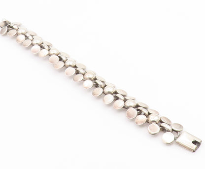 925 Sterling Silver Vintage Bracelet MEXICO Modernist Geometric Link  BT12202