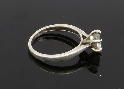925 Sterling Silver  Vintage Cubic Zirconia Solitaire Ring Sz 6.5  RG20998