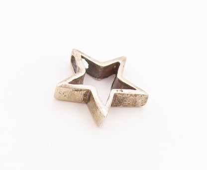 925 Sterling Silver Vintage Pendant Open Origami Star Cut Out Design  PT24996