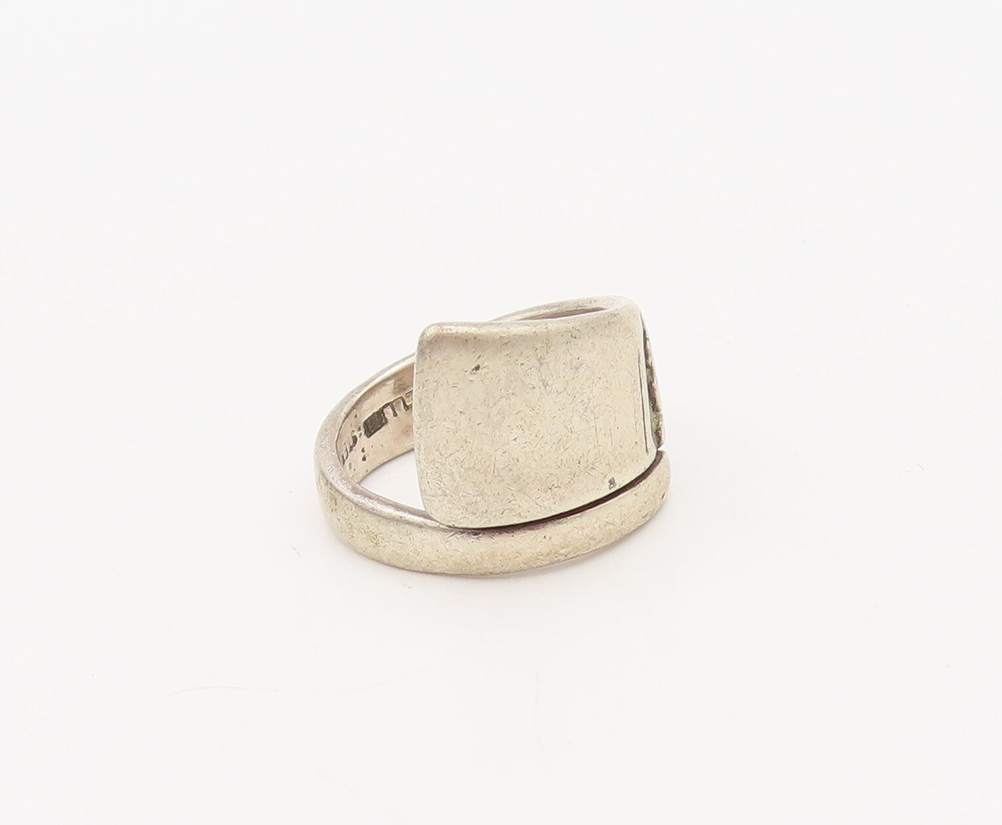 CELLINI 925 Sterling Silver Vintage Antique Beaded Bypass Ring Sz 4  RG27283