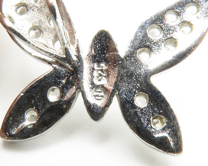 925 Sterling Silver  Shiny Petite Topaz Butterfly Motif Pendant  PT10986