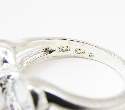 925 Sterling Silver Multi Colored Gemstones Butterfly Band Ring Sz 7 RG3513