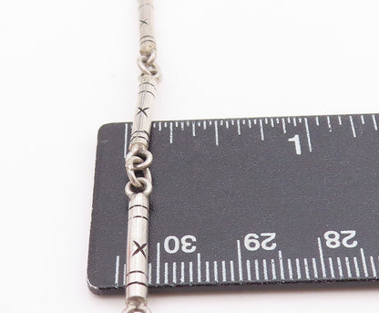 925 Sterling Silver Vintage Bracelet Engraved Geometric X Detail Chain BT11405