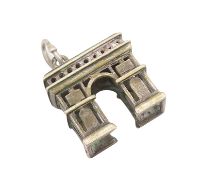 925 Sterling Silver Vintage Pendant Mini Carved Monument Charm  PT23515