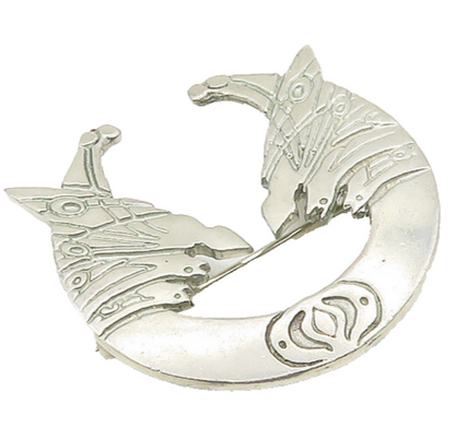 925 Sterling Silver Vintage Children Of Lir Brooch Pin  BP7060