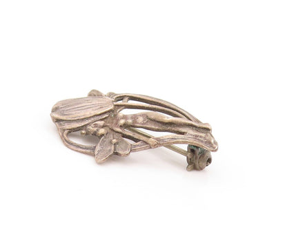 925 Sterling Silver Vintage Brooch Dark Tone Cutout Tinkerbell  BP11517