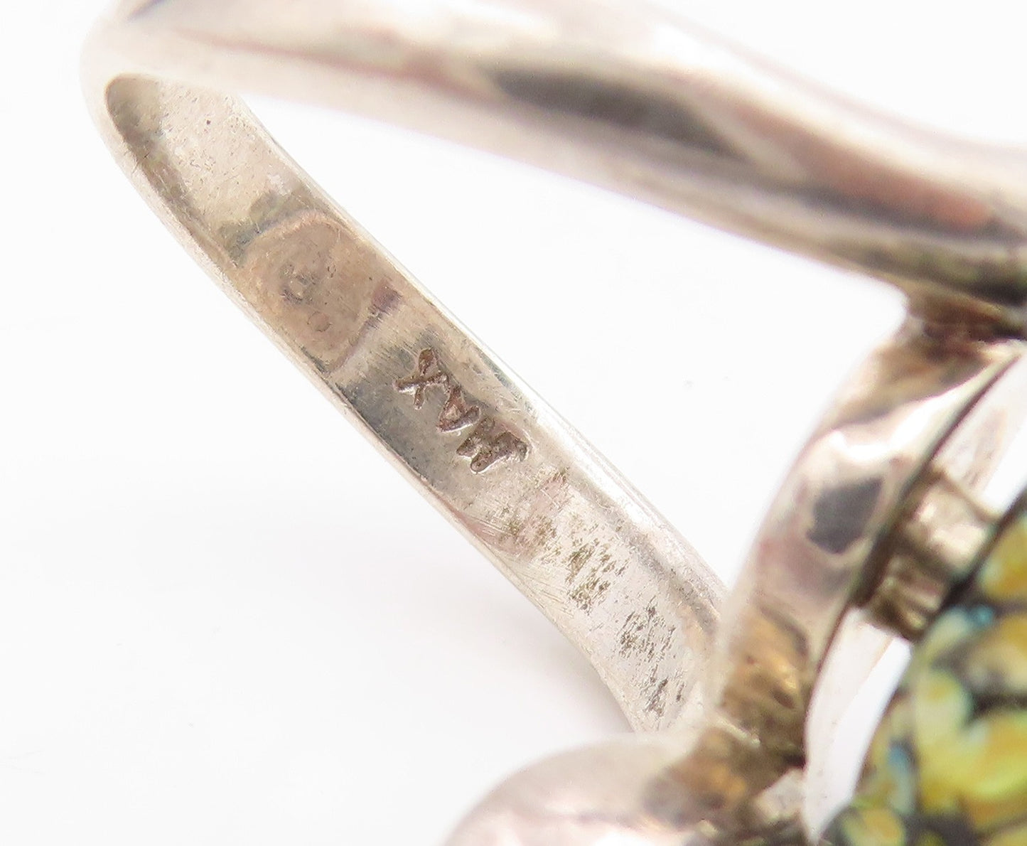 925 Sterling Silver Vintage Ring Classic CZ Glass Bubble Bypass  Sz 7.5  RG34924
