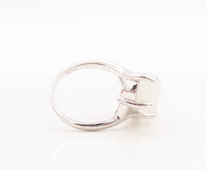 925 Sterling Silver Vintage Ring Designer Brutalist Moonstone  Sz 8  RG29491