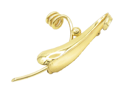 FORSTNER 925 Silver  Vintage Shiny Gold Plated Swirl Spiral Brooch Pin  BP7515